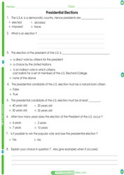 U.S. Presidential elections worksheet for kids. Pdf