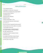 history worksheet
